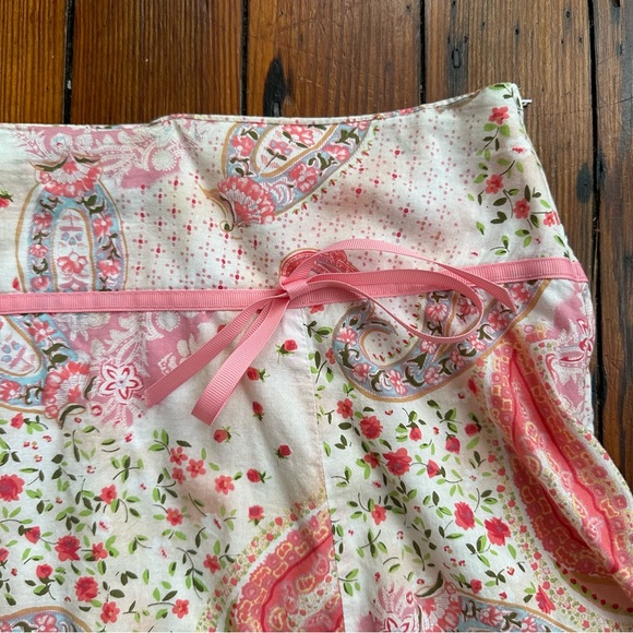 Vintage 2000s Time and a Half tiny flowers & big paisley pastel print skirt 3x - Picture 5 of 6